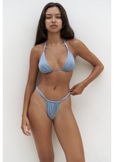 Mai Collection Mai Studios Co. Dahlia Askısı Düğüm Detaylı Mavi Bikini Üstü Mavi