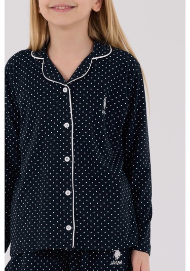 U.s. Polo Assn. Kız Çocuk Gömlek Pijama Lacivert-1860 Lacivert
