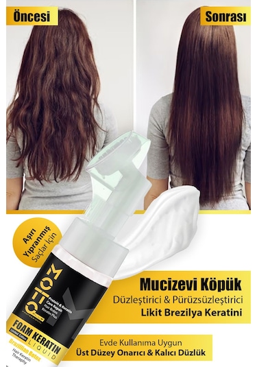 Motto Plus Aşırı Yıpranmış Saçlar İçin Düzleştirici Brezilya Fönü Likit Köpük Keratini 175 ML