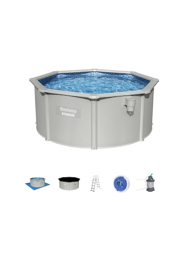 Bestway 56566 Hydrium Çelik Duvarlı Prefabrik Yer Üstü Havuz Seti 3,05m X 1,22 M