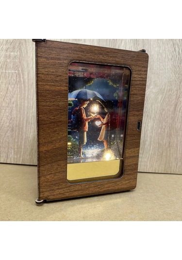 Işıklı Nostaljik Gümüş Sokak Lambası - Dekoratif Gece Lambası Gold