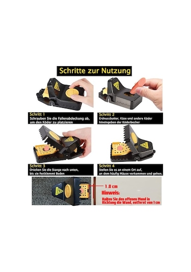 Createtech 4'lü Profesyonel Fare Kapanı Seti, Güçlü Darbe Mekanizmalı, Ev Ve İş Yeri İçin