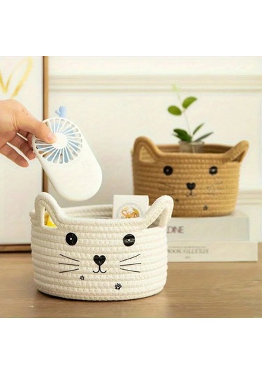 Yıkanabilir Organizatör Depolama Sepeti Aperatifler İçin Kedi Çok Renkli