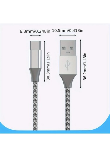 Willowhaven 5 Adet Karışık Usb Type C Kablosu 6 6ft Hızlı Şarj 3a
