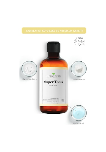 Herbaderm Glow Skin C Aydınlatıcı, Leke Ve Kırışıklık Karşıtı Super Tonik 250 Ml
