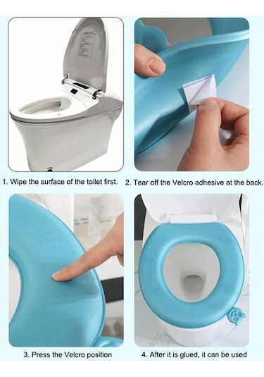 Mavi Eva Su Geçirmez Klozet Kapağı Kalınlaşmış Dört Mevsim Evrensel Tuvalet Pedi