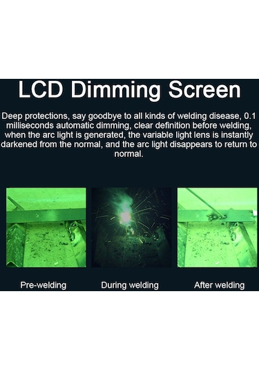 Hallow Solar Şarj Otomatik Karartma Kaynak Yüz Maskesi Başa E24545-5
