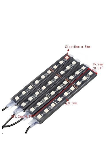 12v Ayak Altı Led Lamba 4lü Kumandalı 12 Led