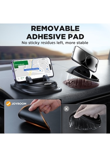 Sones Joyroom Jr-zs354 360 Derece Dönebilen Kontrol Paneli Araç Telefonu Tutucu Siyah