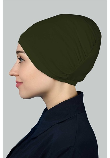 Altobeh Hazır Pratik Geçmeli Lastikli Tesettür Bone - Haki