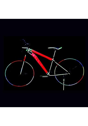 Sarı Bisiklet Motosiklet Güvenlik İşareti Yansıtıcı Etiket Bant Yapışkanlı Uyarı Çıkartması