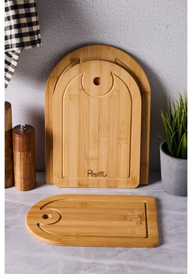 Perotti Bambu 3 Lü Kesme Tahtası Seti Takımı 3 Boy 16332