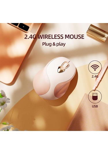 Inphıc M8 Şarj Edilebilir 2.4g Kablosuz Oyun Çalışma Mouse Şık Kızlar Sessiz Fareler