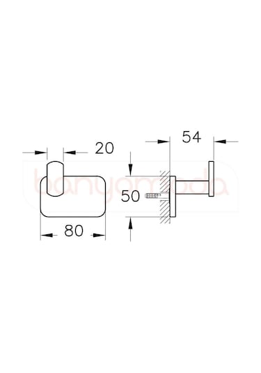 VitrA Base 600 Askı A4413336 İkili - Mat Siyah Çok Renkli