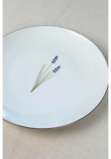 Tabak Evi Porselen Natura Karma Altın Yaldız Servis Tabağı 24,50cm 6 Lı Çok Renkli