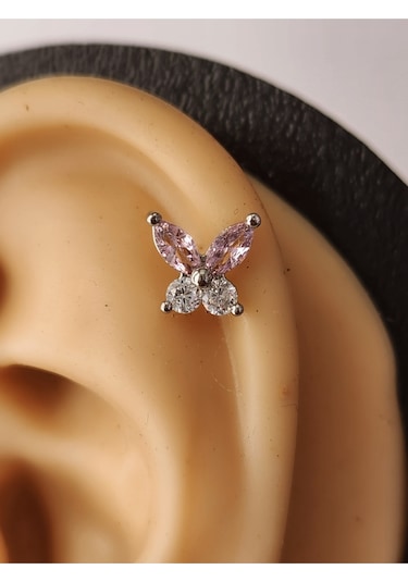 Kelebek Modeltragus Helix Piercing Ear Cuff Kıkırdak Çelik Küpe