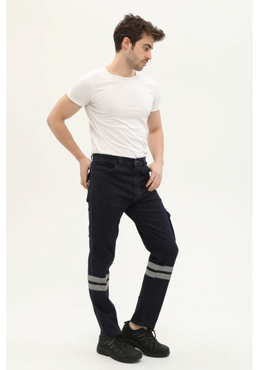 Uniprom İş Pantolonu Klasik Model Kot Likralı 5 Cepli Lacivert