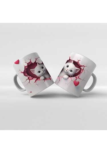 Baskılı Kupa Bardak Sevimli Kedi - 20