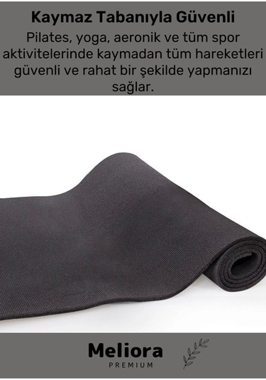 Taşıma Askılı Konfor Modeli Çift Taraflı Kaymaz Yoga Meditasyon Minderi Siyah Mat Çok Renkli