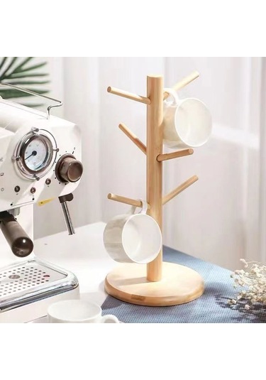 Moveevo Bambu Dönen Bardak Rakusu - Kahve, Çay, Su Bardakları İçin, Anahtar Ve Mücevher Depolama, Ev Ve Ofis Kullanıma Uygun, Siyah Dairesel Tabanlı, Dayanıklı Ve Pratik