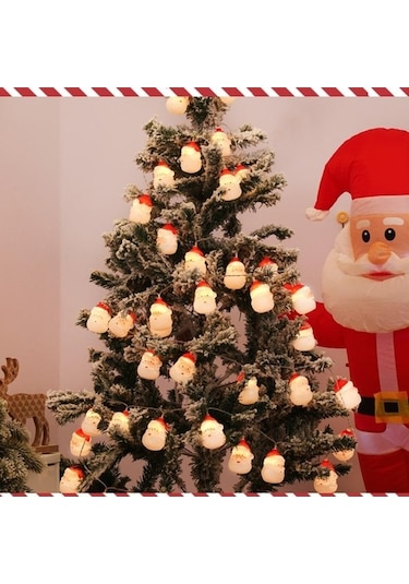 Pazly 3 M Noel Işıkları Kardan Adam Kar Tanesi Noel Baba Fener Kolye 1.5m/10led 3m/20led Dekorasyon Malzemesi 3m-style F