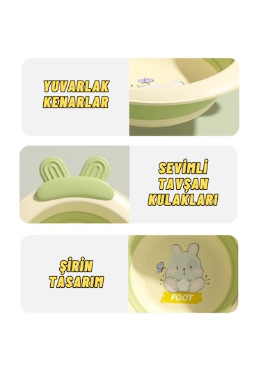 Katlabilir Yenidoğan Bebek Ve Çocuk Banyo Yıkama Kovası Yeşil