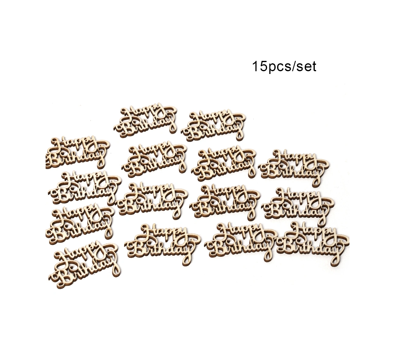 Folinda Ahşap Vintage "happy Birthday" Dekoratif Levha, Ev/open Air Parti Düzeni, 15 Adet/set, Canlı Atmosfer Eklentisi
