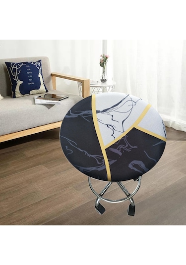 Suntek Magideal Streç Yuvarlak Bar Taburesi Örtüsü Elastik Sandalye D