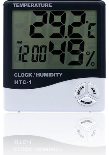 Youtek Ev İçi Sıcaklık Ve Nem Ölçer, Siyah-beyaz, Dahili Pil, Maks-min Kaydı, Saat Gösterimi, Hassas Ölçüm Aralığı -50 C/+70 C, 20%-99% Rh Siyah - Beyaz