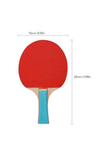 Ranyeek 2 Oyuncu Ping Pong Seti: 2 Adet Ahşap + Kauçuk Raket Ve 3 Top, Renkli Saplı Spor Eşyası