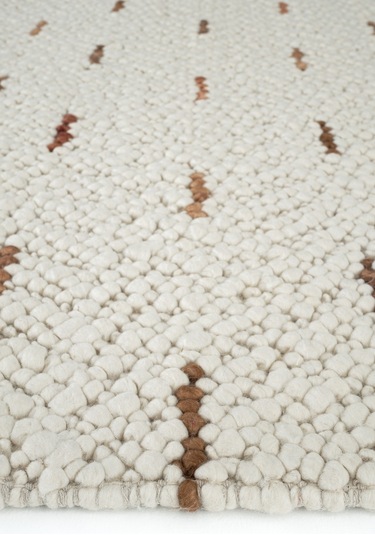 Cool Halı Elegance 06 Krem Doğal Yün Kazak Örgü Desenli El Dokuma Örgü Halı