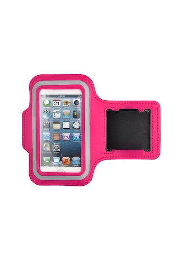 Kol Bantlı Pembe Spor Kılıf Universal 4.1 inçe Kadar Tüm Modellere Uyumlu Bisiklet Yürüyüş ve Koşu