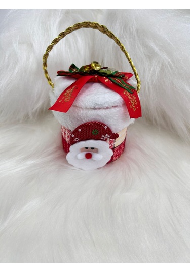 Yılbaşı Ağaç Süsü Süslü Süpriz Kutusu Silindir Modeli 12x10 Cm