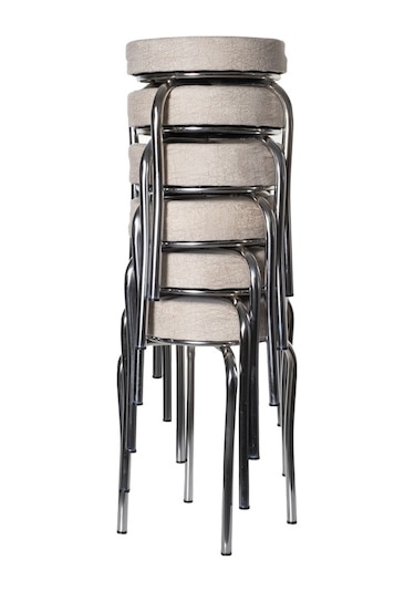 Tabure Kumaş 6 Adet Krem