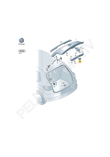 Audi Q3 2012-2018 Bagaj Kapak Açma Butonu 5N0827566T