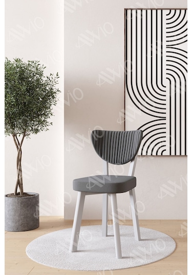 Avvio Lionel Beyaz Elma Sandalye 80x120 Yemek Masası Mutfak Masası 4 Kişilik Masa Sandalye Takımı Siyah Mermer