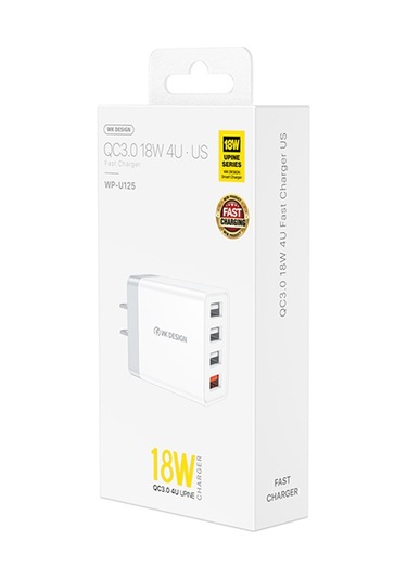 Wk Wp-u125 Youpin Serisi 18w Qc3.0 4 Usb Portları Hızlı Seyahat Şarj Cihazı, Cn Fiş / Abd Fiş Diğer
