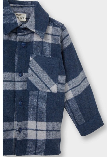 Defacto Erkek Bebek Kareli Flanel Uzun Kollu Gömlek F5126a525auın231 İndigo