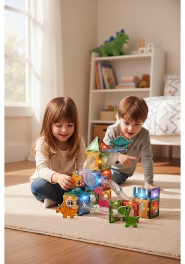 Light Magnetic Tiles 64 Parça Işıklı Manyetik Bloklar