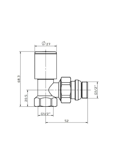 Fause Radyatör Havlupan Vanası Köşe Tip 1/2'' Krom Kvn101
