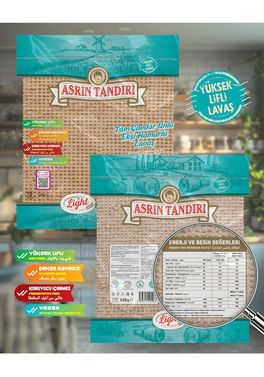 1 Paket Ekşi Hamurlu Çavdar Lavaş Ekmeği