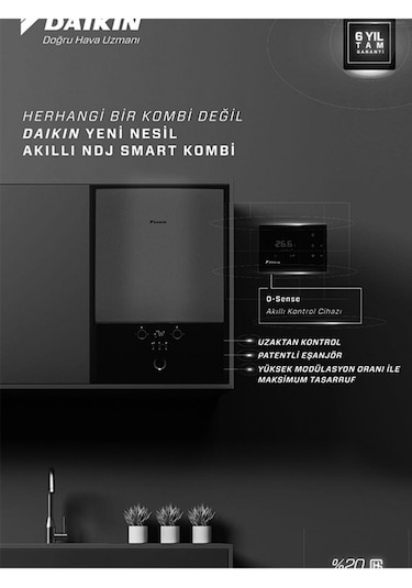 Daikin NDJ Smart Premix 28 kW Tam Yoğuşmalı Kombi