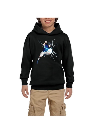 Naruto Uchia Sasuke Siyah Cocuk Kap onlu Sweatshirt 13 14 Ya Fiyatlar ve Ozellikleri