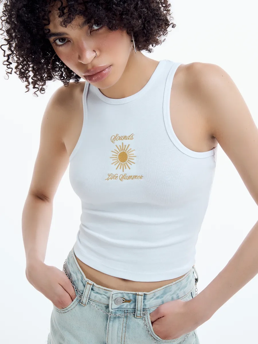 Tvoe Nakışlı Yazlık Atlet 432473419 Beyaz