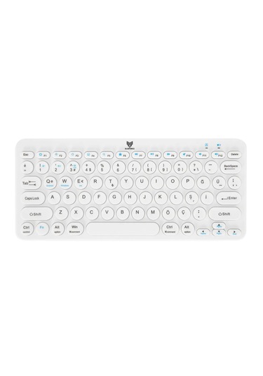 Kablosuz Klavye Beyaz Çift Modlu