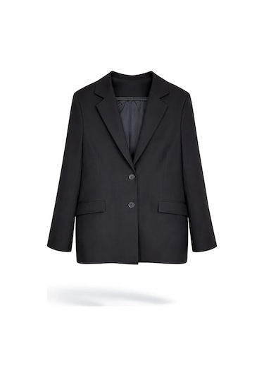 5in1Canpolat Siyah Kapak Cepli Blazer Ceket 5005