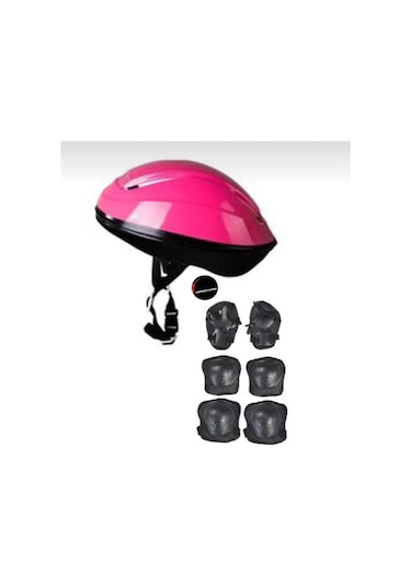 Işıklı Çocuk Pateni Ayarlanılabilir Silikon Tekerli Frenli Metal Gövdeli Paten Ve Kask Dizlik Set Pembe