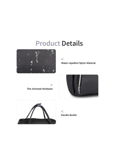 Novahub Moveevo Su Geçirmez Polyester Bebek Bezi Çantası - Kıyafetler Koruması Siyah