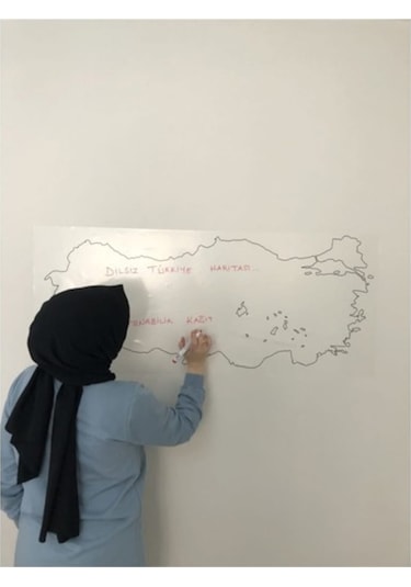 Dilsiz Türkiye Haritası Yazı Tahtası Akıllı Kağıt Tahta Statik Tu