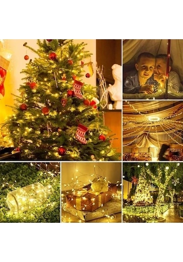 2 Adet 5 Metre Pilli Peri Dekor Işık Günışığı, Lamba Gün Işığı Yılbaşı Çam Ağacı Ev Süsleme Gün Işığı
